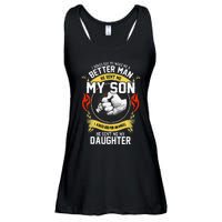 I Asked God To Make Me A Better Man He Sent Me My Son Ladies Essential Flowy Tank