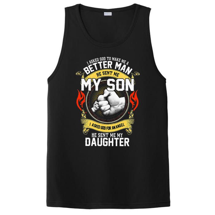 I Asked God To Make Me A Better Man He Sent Me My Son PosiCharge Competitor Tank