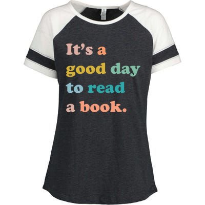 It's A Good Day To Read A Book Enza Ladies Jersey Colorblock Tee