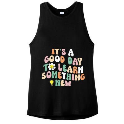 It's A Good Day To Learn Something New Retro Back To School Ladies PosiCharge Tri-Blend Wicking Tank