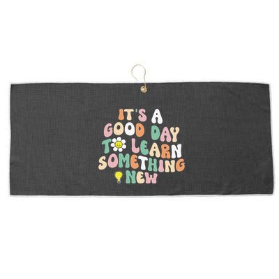 It's A Good Day To Learn Something New Retro Back To School Large Microfiber Waffle Golf Towel