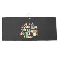 It's A Good Day To Learn Something New Retro Back To School Large Microfiber Waffle Golf Towel