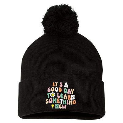 It's A Good Day To Learn Something New Retro Back To School Pom Pom 12in Knit Beanie