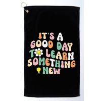 It's A Good Day To Learn Something New Retro Back To School Golf Towel