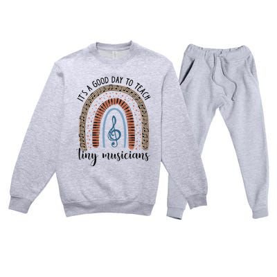 Its A Good Day To Teach Tiny Musicians Music Teacher Rainbow Premium Crewneck Sweatsuit Set