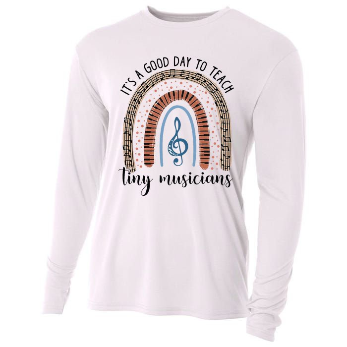 Its A Good Day To Teach Tiny Musicians Music Teacher Rainbow Cooling Performance Long Sleeve Crew