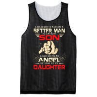 I Asked God To Make Me A Better Man He Sent Me My Son Mesh Reversible Basketball Jersey Tank