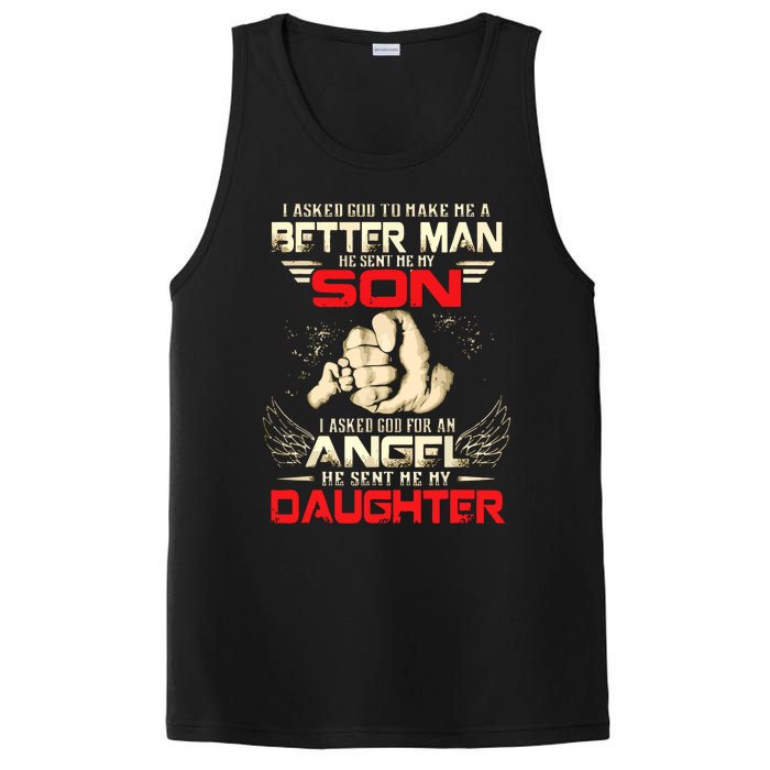 I Asked God To Make Me A Better Man He Sent Me My Son PosiCharge Competitor Tank