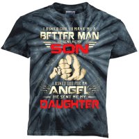 I Asked God To Make Me A Better Man He Sent Me My Son Kids Tie-Dye T-Shirt