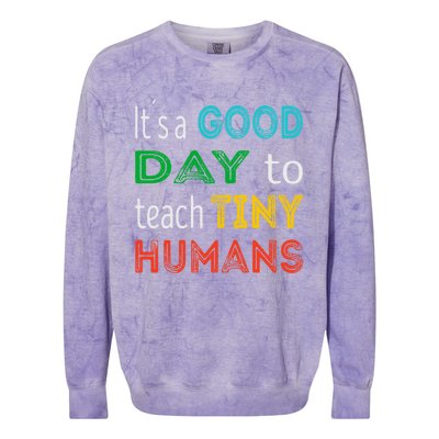 It's A Good Day To Teach Tiny Hu Gift Colorblast Crewneck Sweatshirt