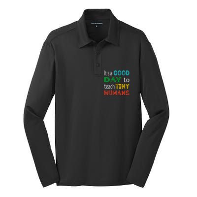 It's A Good Day To Teach Tiny Hu Gift Silk Touch Performance Long Sleeve Polo