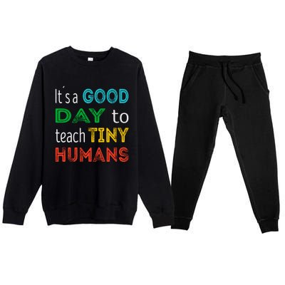 It's A Good Day To Teach Tiny Hu Gift Premium Crewneck Sweatsuit Set