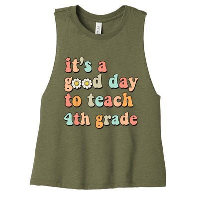 Its A Good Day To Teach 4th Grade Fourth Grade Teacher Women's Racerback Cropped Tank