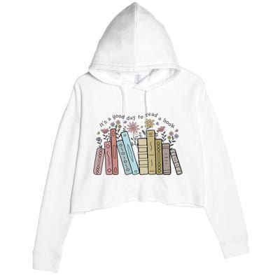 Its A Good Day To Read A Book Crop Fleece Hoodie