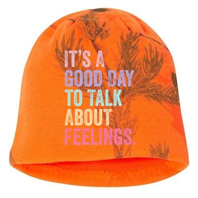 ItS A Good Day To Talk About Feelings Funny Mental Health Kati - Camo Knit Beanie