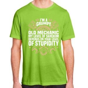 IM A Grumpy Old Mechanic Engine Quote Motor Car Garage Gift Adult ChromaSoft Performance T-Shirt