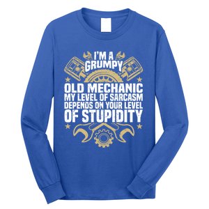 IM A Grumpy Old Mechanic Engine Quote Motor Car Garage Gift Long Sleeve Shirt