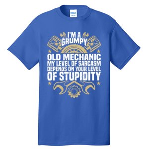 IM A Grumpy Old Mechanic Engine Quote Motor Car Garage Gift Tall T-Shirt