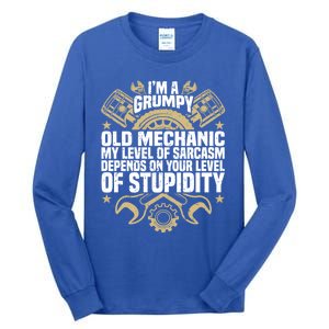 IM A Grumpy Old Mechanic Engine Quote Motor Car Garage Gift Tall Long Sleeve T-Shirt