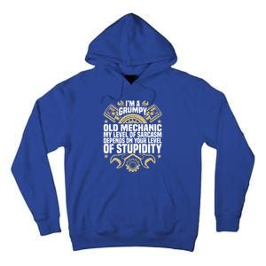 IM A Grumpy Old Mechanic Engine Quote Motor Car Garage Gift Tall Hoodie