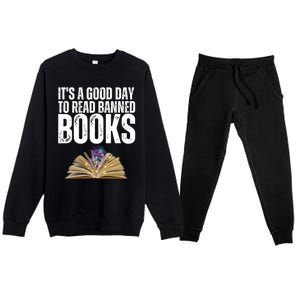 It's A Good Day To Read Banned Books Premium Crewneck Sweatsuit Set