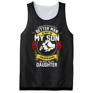 I Asked God To Make Me A Better Man He Sent Me My Son Mesh Reversible Basketball Jersey Tank