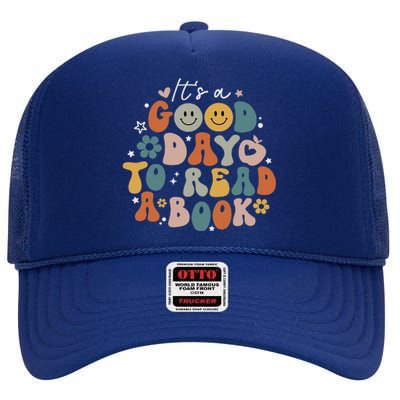 It’s A Good Day To Read A Book Lovers Library Reading Women High Crown Mesh Back Trucker Hat