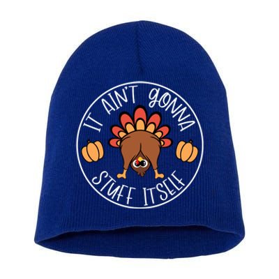 It AinT Gonna Stuff Itself Funny Turkey Autumn Thanksgiving Gift Short Acrylic Beanie