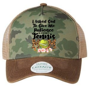 I Asked God To Tennis Mom Tennis Game Tennis Mom Gift Legacy Tie Dye Trucker Hat