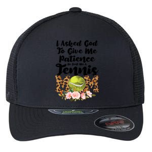 I Asked God To Tennis Mom Tennis Game Tennis Mom Gift Flexfit Unipanel Trucker Cap