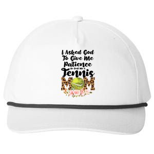 I Asked God To Tennis Mom Tennis Game Tennis Mom Gift Snapback Five-Panel Rope Hat