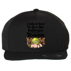 I Asked God To Tennis Mom Tennis Game Tennis Mom Gift Wool Snapback Cap