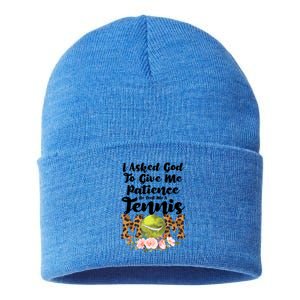 I Asked God To Tennis Mom Tennis Game Tennis Mom Gift Sustainable Knit Beanie