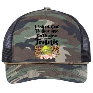 I Asked God To Tennis Mom Tennis Game Tennis Mom Gift Retro Rope Trucker Hat Cap