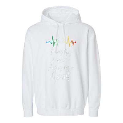 I Am His Voice Heartbeat Autism Awareness Garment-Dyed Fleece Hoodie