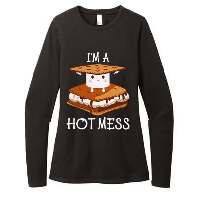 IM A Hot Mess Smores Camping Lover Marshmallow Smores Womens CVC Long Sleeve Shirt