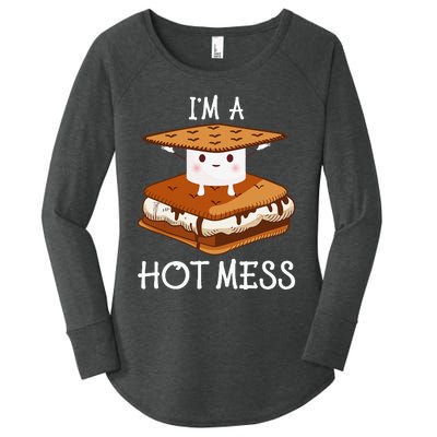 IM A Hot Mess Smores Camping Lover Marshmallow Smores Women's Perfect Tri Tunic Long Sleeve Shirt