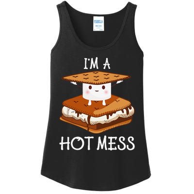 IM A Hot Mess Smores Camping Lover Marshmallow Smores Ladies Essential Tank