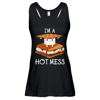 IM A Hot Mess Smores Camping Lover Marshmallow Smores Ladies Essential Flowy Tank