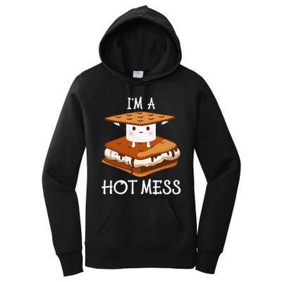 IM A Hot Mess Smores Camping Lover Marshmallow Smores Women's Pullover Hoodie