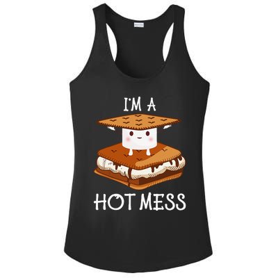 IM A Hot Mess Smores Camping Lover Marshmallow Smores Ladies PosiCharge Competitor Racerback Tank