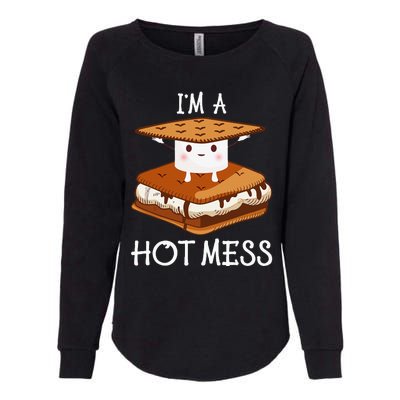 IM A Hot Mess Smores Camping Lover Marshmallow Smores Womens California Wash Sweatshirt