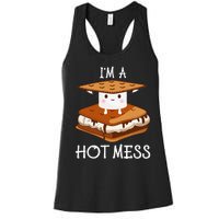 IM A Hot Mess Smores Camping Lover Marshmallow Smores Women's Racerback Tank