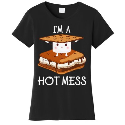 IM A Hot Mess Smores Camping Lover Marshmallow Smores Women's T-Shirt