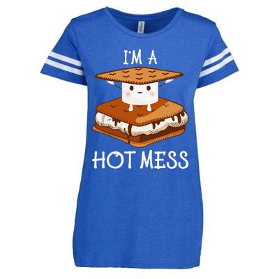 IM A Hot Mess Smores Camping Lover Marshmallow Smores Enza Ladies Jersey Football T-Shirt