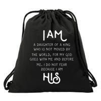 I Am His A Daughter Of A King Quote Drawstring Bag