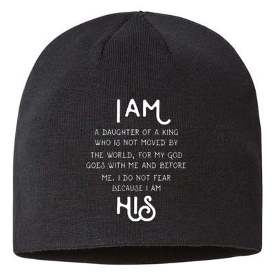 I Am His A Daughter Of A King Quote Sustainable Beanie