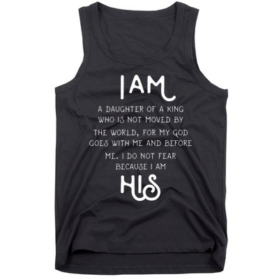 I Am His A Daughter Of A King Quote Tank Top