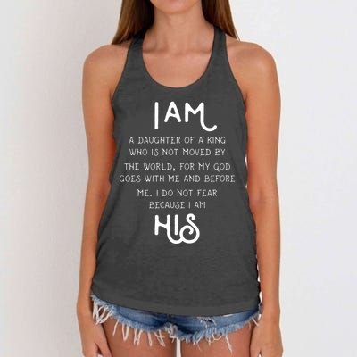 I Am His A Daughter Of A King Quote Women's Knotted Racerback Tank