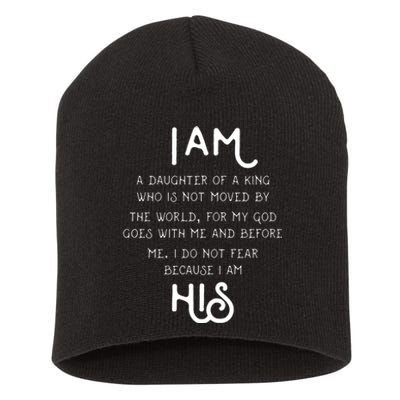 I Am His A Daughter Of A King Quote Short Acrylic Beanie